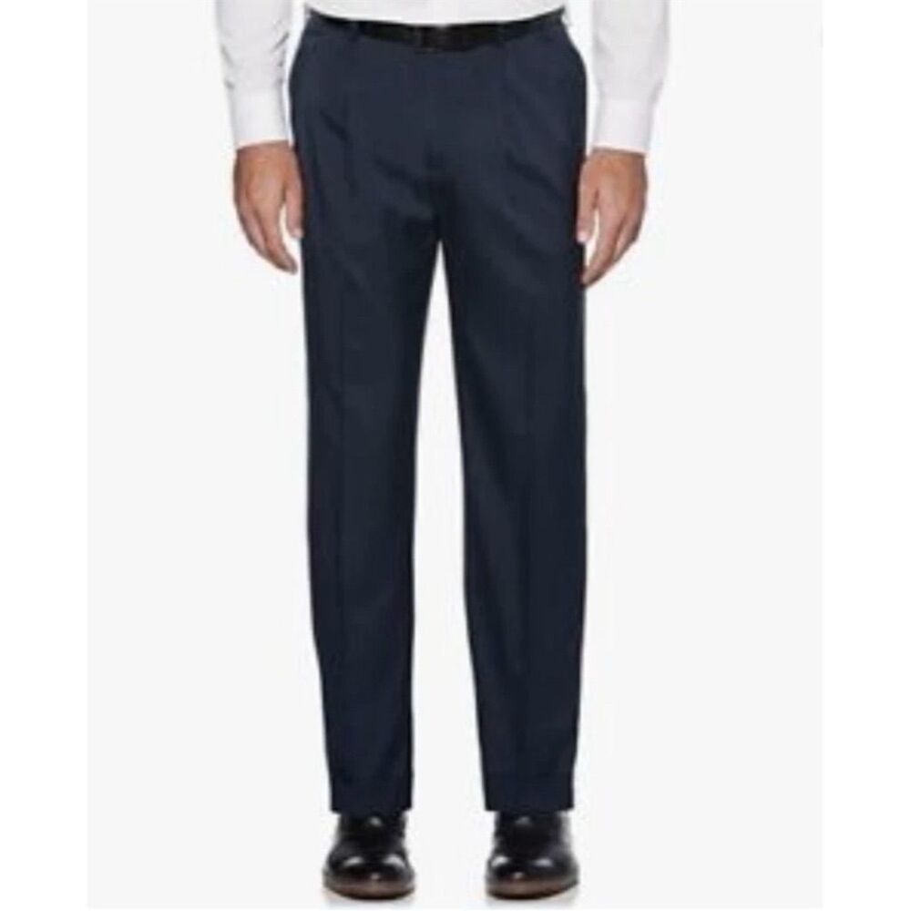 Savane Men's Stretch Dress Pants Blue Size 40 Comfort Waist 29 Inseam
